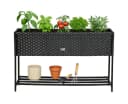 ESTEXO Hochbeet Polyrattan Blumenbeet Schwarz Bild 3