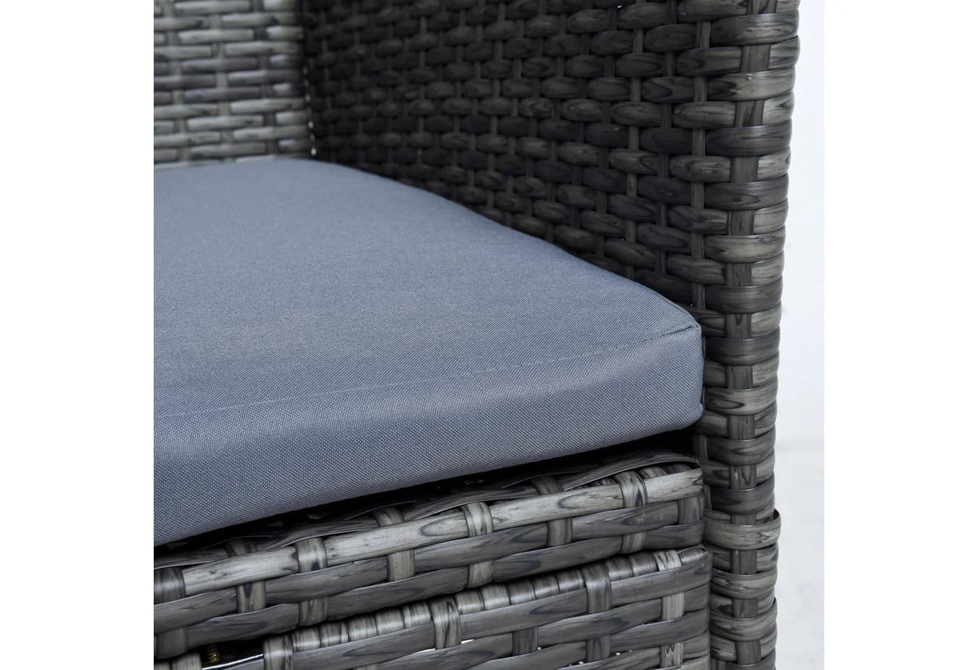 ESTEXO Gartenbank Rattan 2-Sitzer Polyrattan Sitzbank