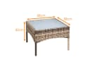ESTEXO Beistelltisch Polyrattan Beige-Braun mit Milchglasplatte Bild 1