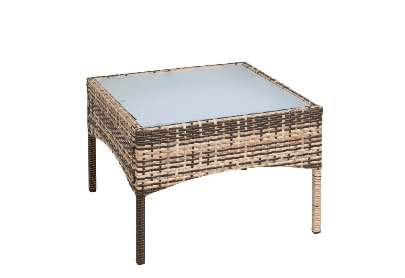 ESTEXO Beistelltisch Polyrattan Beige-Braun mit Milchglasplatte - Bild 2