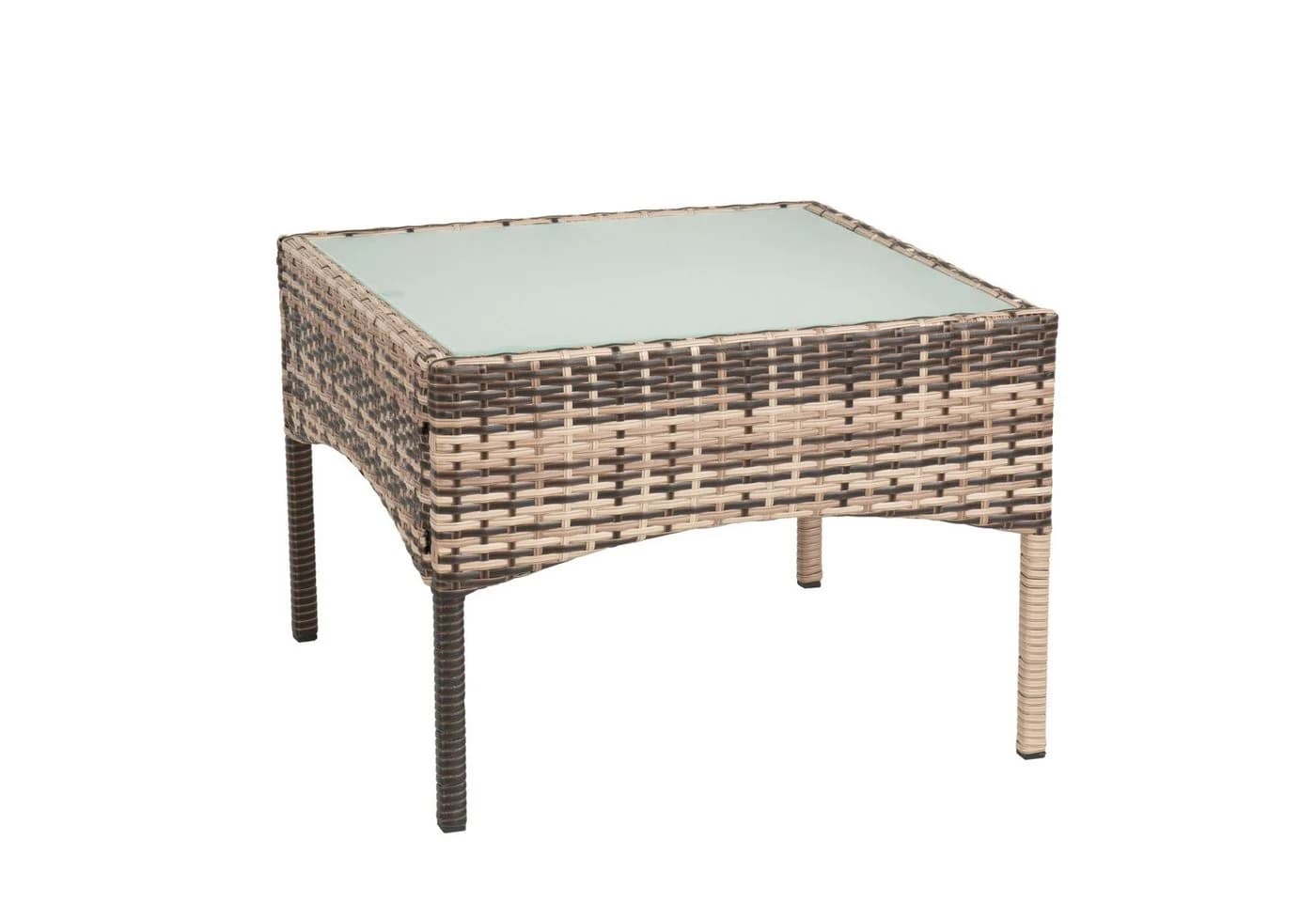 ESTEXO Beistelltisch Polyrattan Beige-Braun mit Milchglasplatte - Bild 5