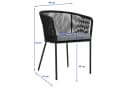 ESTEXO Bistro-Set Schwarz mit Rope-Geflecht und Glasplatte Bild 1