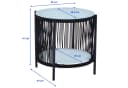 ESTEXO Bistro-Set Schwarz mit Rope-Geflecht und Glasplatte Bild 3