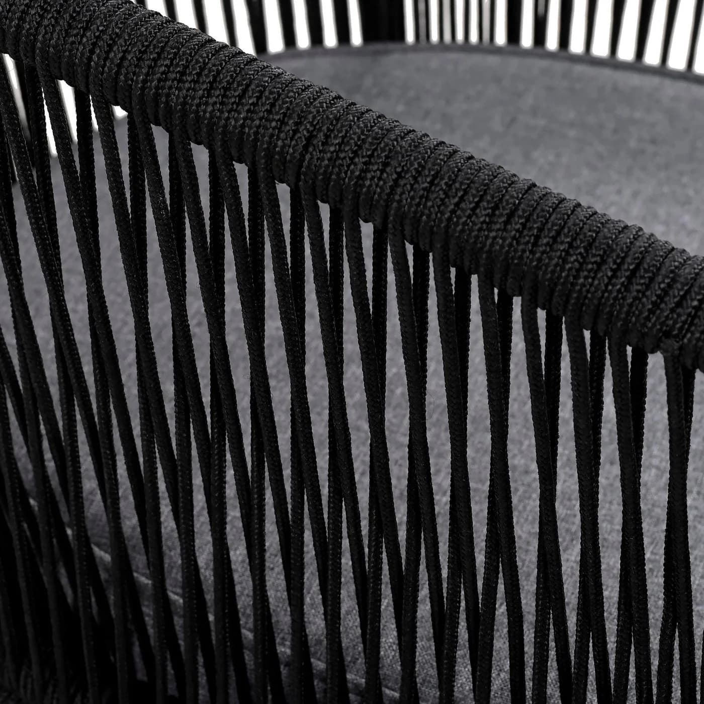 ESTEXO Bistro-Set Schwarz mit Rope-Geflecht und Glasplatte - Bild 5