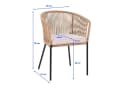 ESTEXO Bistro Set 2-tlg. Beige Rope-Geflecht Sicherheitsglas Bild 1