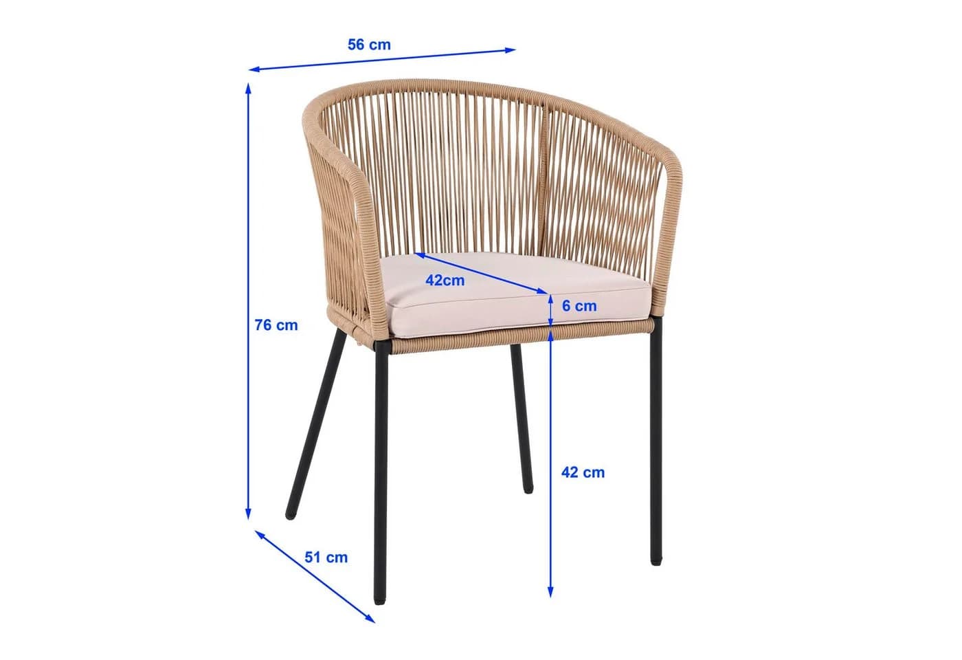ESTEXO Bistro Set 2-tlg. Beige Rope-Geflecht Sicherheitsglas