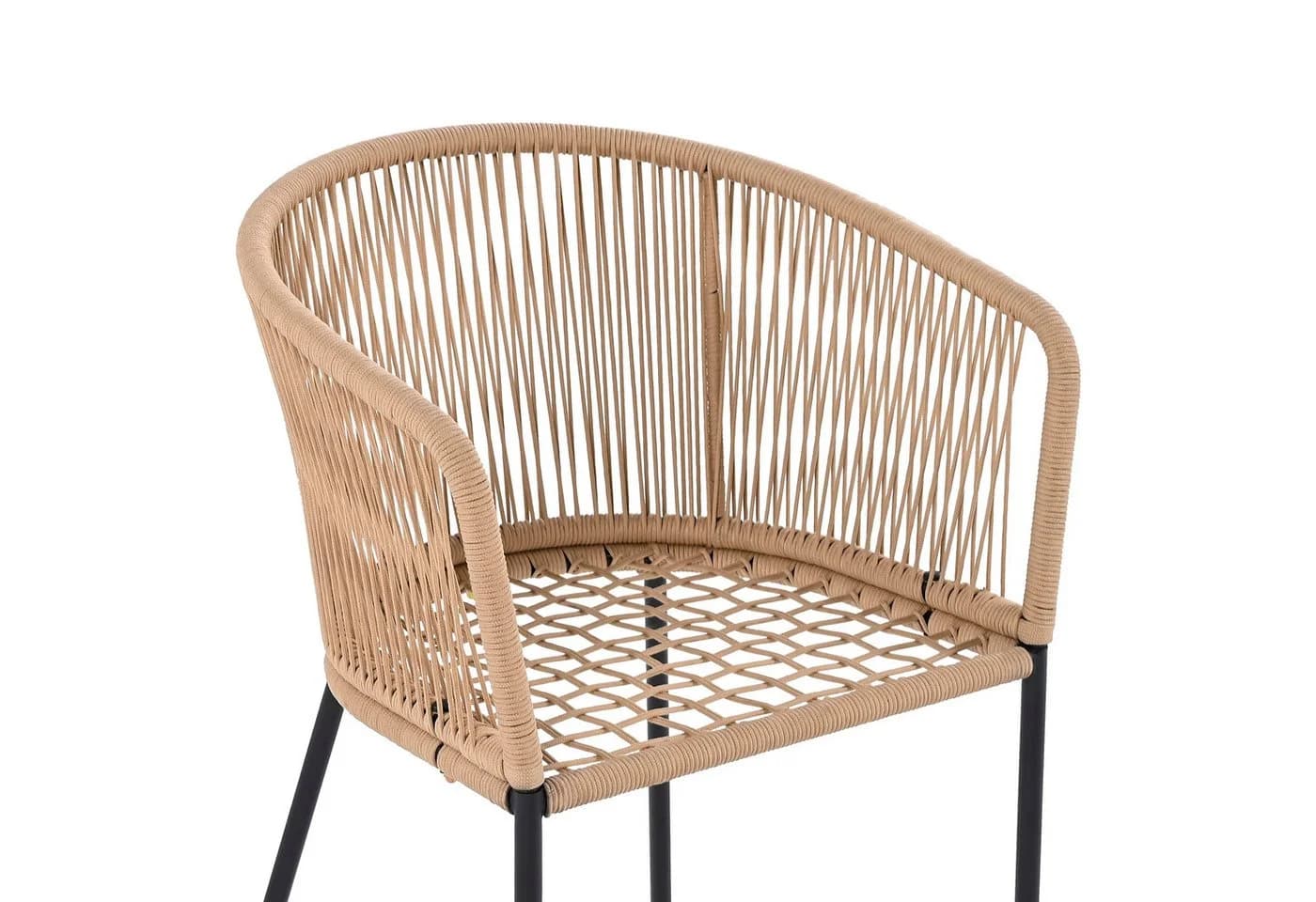 ESTEXO Bistro Set 2-tlg. Beige Rope-Geflecht Sicherheitsglas - Bild 5
