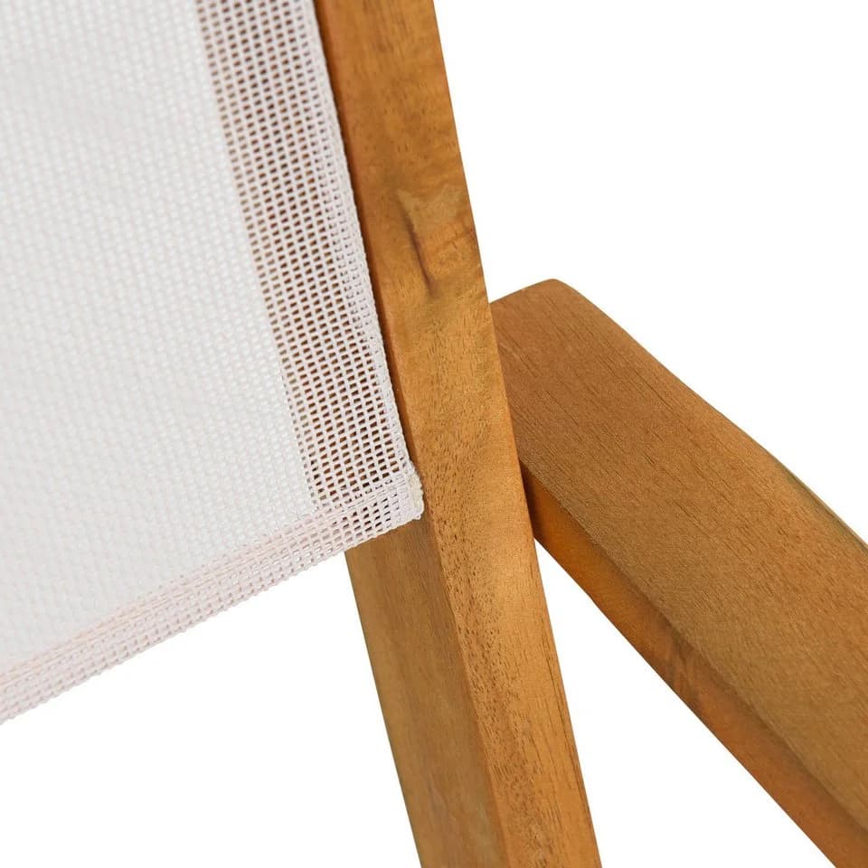 ESTEXO Gartenstuhl Klappstuhl Textil 2er Set Akazienholz Weiß - Bild 4
