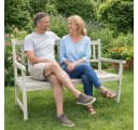 ESTEXO Gartenbank Akazienholz Weiß Lasiert 2-Sitzer Bild 2