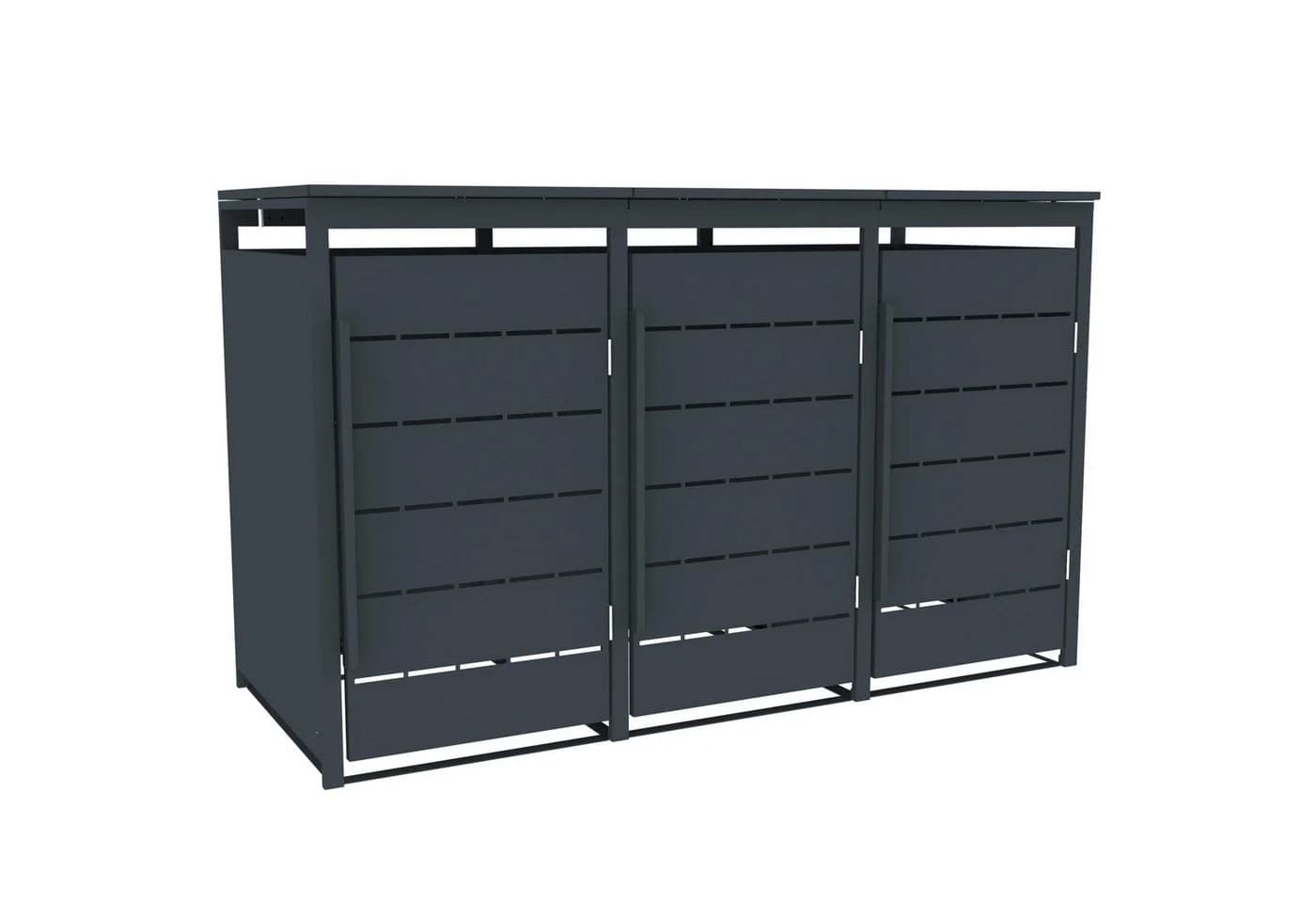 ESTEXO Mülltonnenbox 3 Türen Anthrazit - Bild 2