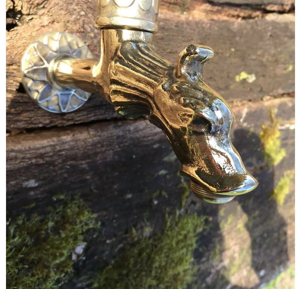 Antikas Drache Wasserspeier Wasserhahn Messing mit Adapter - Bild 5