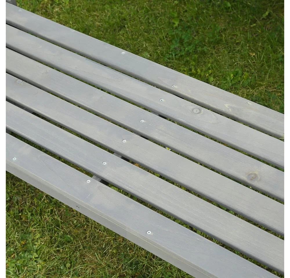 Mucola Gartenbank mit 2 Blumenkästen Grau Imprägniert Holz - Bild 5
