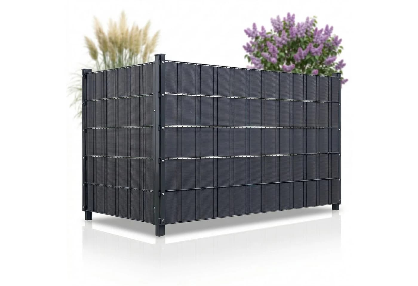 Mucola Sichtschutzstreifen 10er Set Hart PVC Anthrazit Zaunfolie - Bild 2