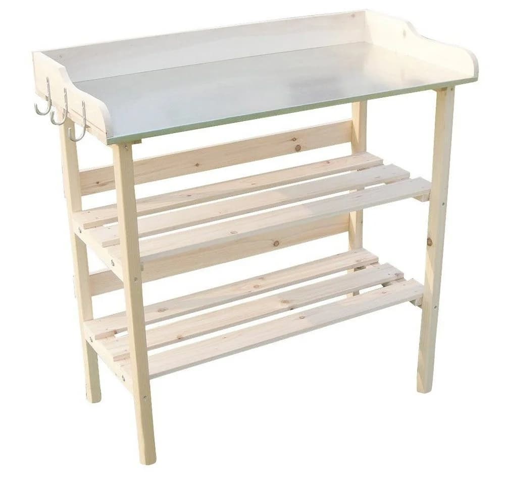 Mucola Pflanztisch Gartentisch mit Ablage und Haken