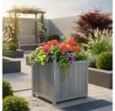 Mucola Blumentopf 50x50cm Grau Fichtenholz Panel-Optik Bild 2