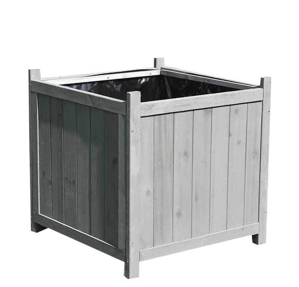 Mucola Blumentopf 50x50cm Grau Fichtenholz Panel-Optik - Bild 4
