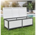 Mucola Auflagenbox Gartentruhe Grau Fichtenholz mit Deckel Bild 2
