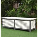 Mucola Auflagenbox Gartentruhe Grau Fichtenholz mit Deckel Bild 5