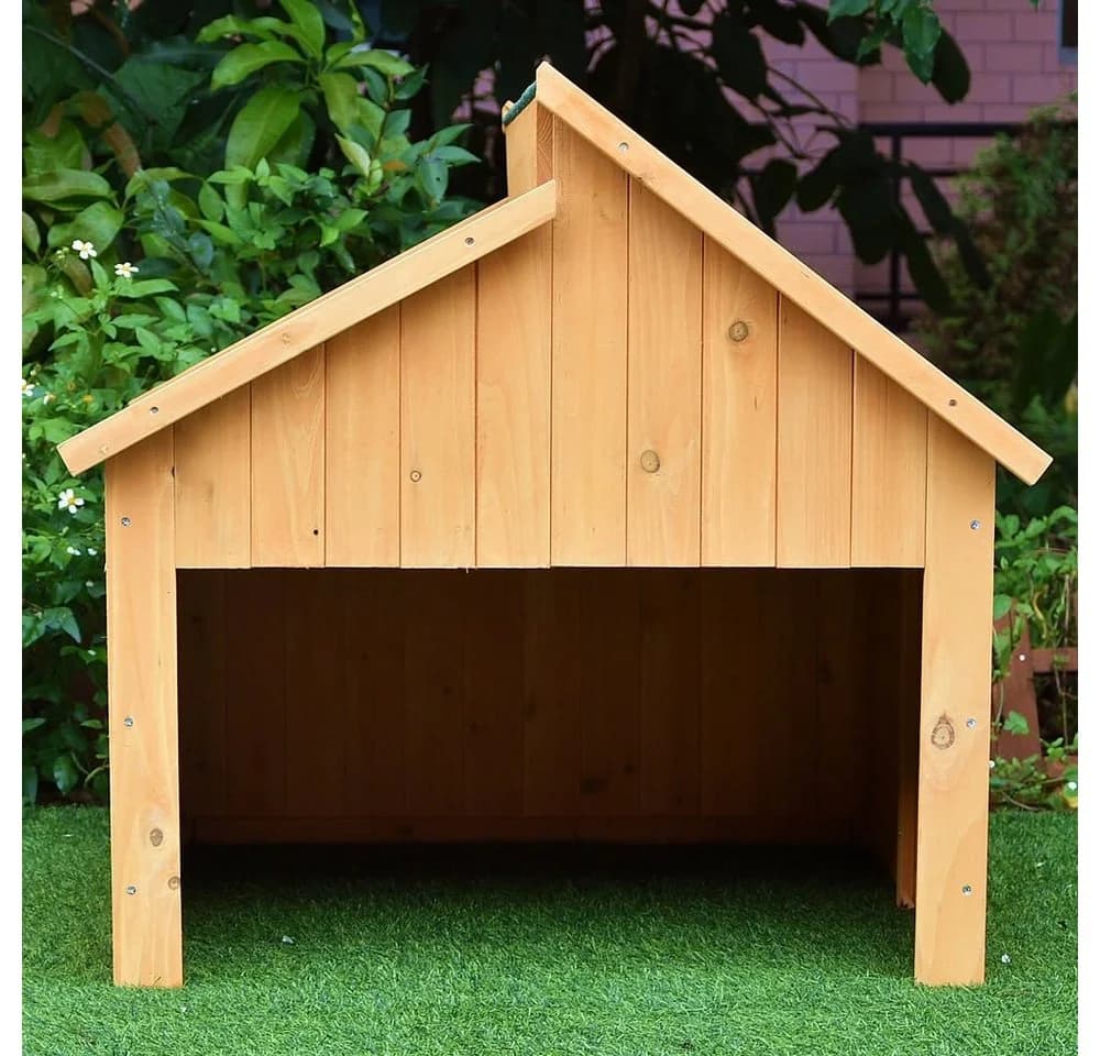 Mucola Mähroboter-Garage Holz Grau/Braun mit Sonnenschutzdach - Bild 4