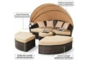 Mucola Gartenlounge-Set Sonneninsel 180CM Polyrattan mit Sonnenschutzdach Bild 5