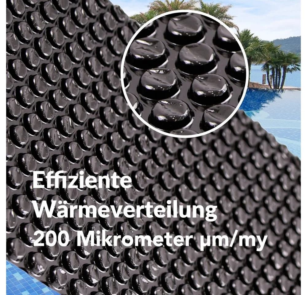 Mucola Pool-Abdeckplane Solarfolie Schwarz PVC Wärmeplane - Bild 5