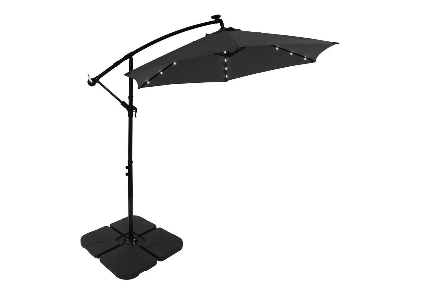 Mucola Ampelschirmständer 4er Set Schwarz Kunststoff 60L - Bild 3