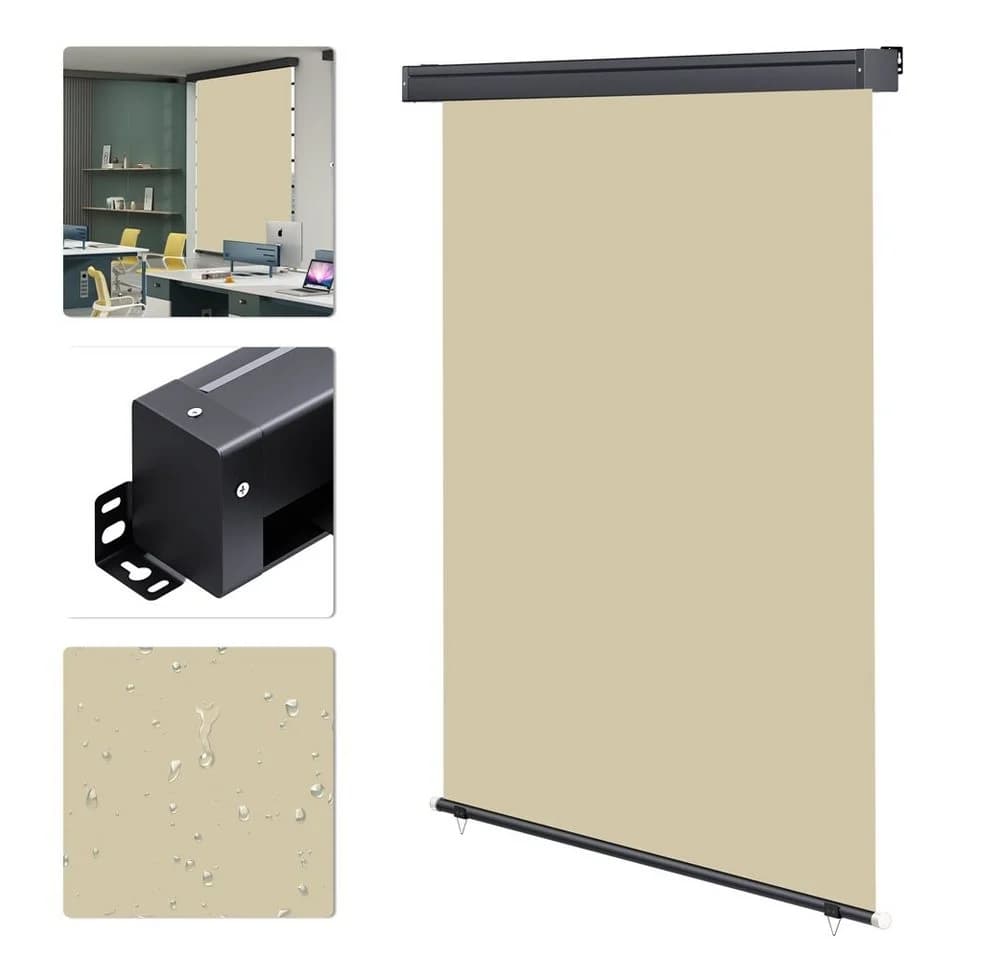 Mucola Senkrechtmarkise Beige/Grau Anthrazit Sonnenschutz Balkon
