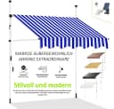 Mucola Klemmmarkise Balkonmarkise ohne Bohren Orange/Weiß höhenverstellbar Bild 4