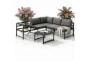 Mucola Gartenlounge-Set Ecksofa Aluminium Grau mit Liegefunktion Bild 2