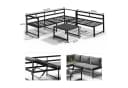 Mucola Gartenlounge-Set Ecksofa Aluminium Grau mit Liegefunktion Bild 3
