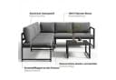 Mucola Gartenlounge-Set Ecksofa Aluminium Grau mit Liegefunktion Bild 5