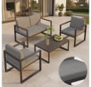 Mucola Gartenlounge-Set 4-tlg. Aluminium Grau Anthrazit Bild 2