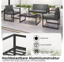 Mucola Gartenlounge-Set 4-tlg. Aluminium Grau Anthrazit Bild 3