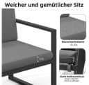 Mucola Gartenlounge-Set 4-tlg. Aluminium Grau Anthrazit Bild 5