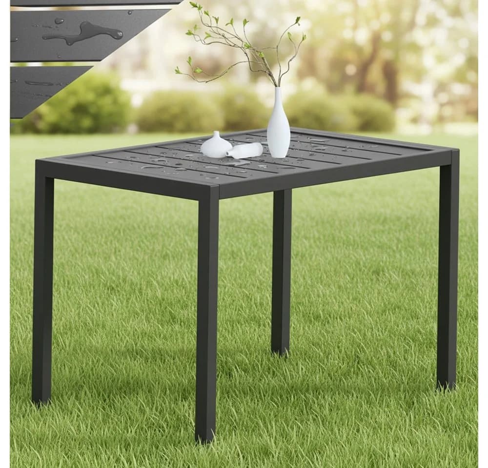 Mucola Aluminium Gartentisch Outdoor Anthrazit Wetterfest - Bild 2