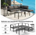 Mucola Ecksofa Aluminium 5-tlg. Anthrazit/Grau mit Kissen Bild 4