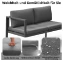 Mucola Ecksofa Aluminium 5-tlg. Anthrazit/Grau mit Kissen Bild 5
