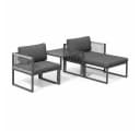 Mucola Gartenlounge-Set 4-teilig Aluminium Grau Bild 2