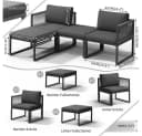 Mucola Gartenlounge-Set 4-teilig Aluminium Grau Bild 3