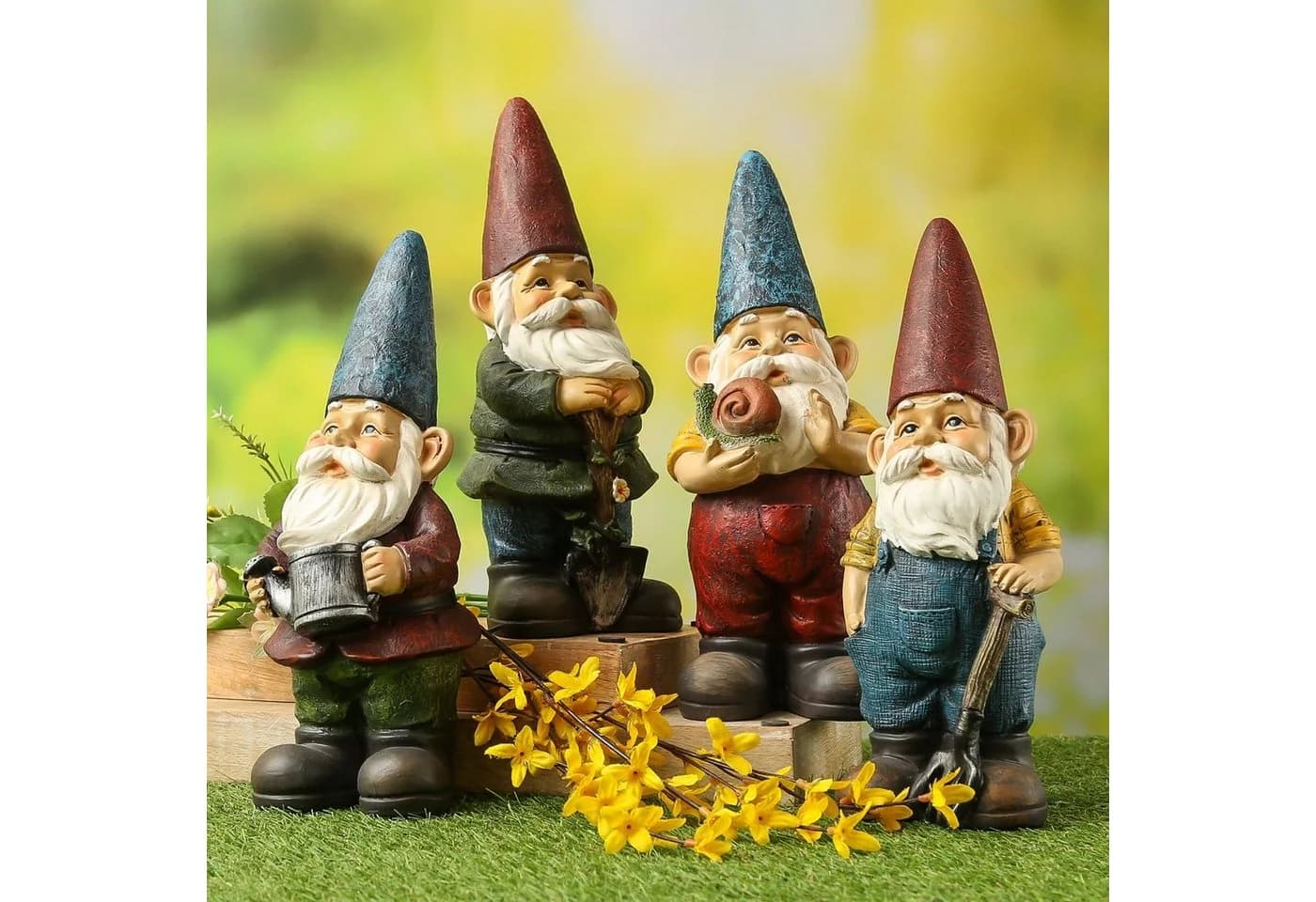 MARELIDA Gartenzwerg HANS mit Schnecke Dekofigur Polyresin Bunt - Bild 4