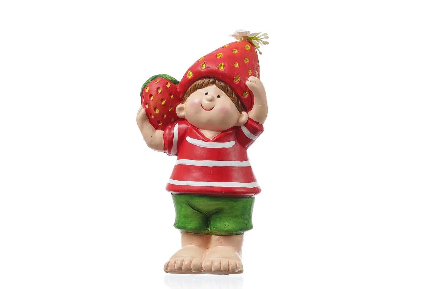 MARELIDA Gartenfigur Erdbeerjunge Fritz Keramik Deko