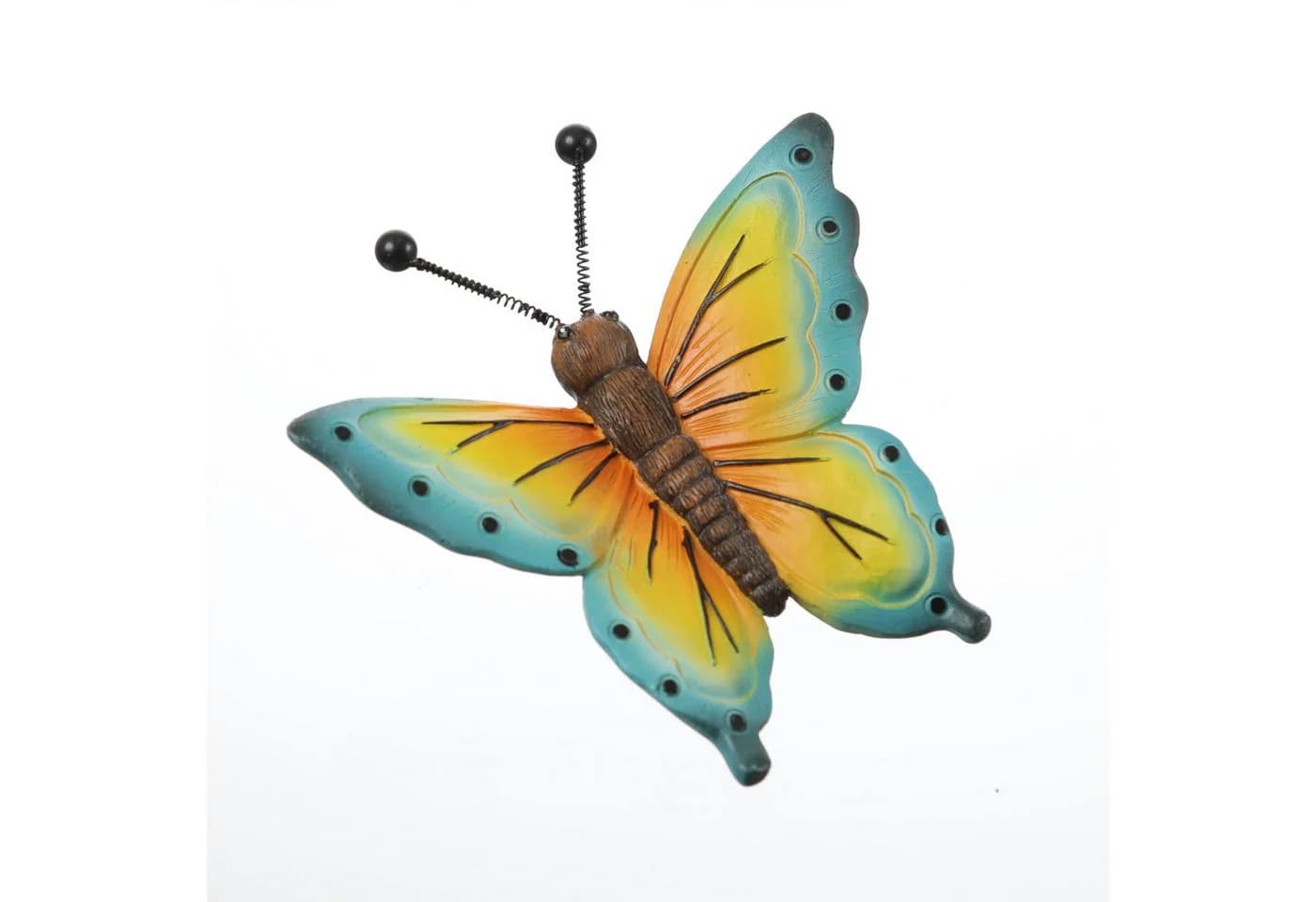 MARELIDA Schmetterling Dekofigur Blumentopfhänger Bunt Polyresin