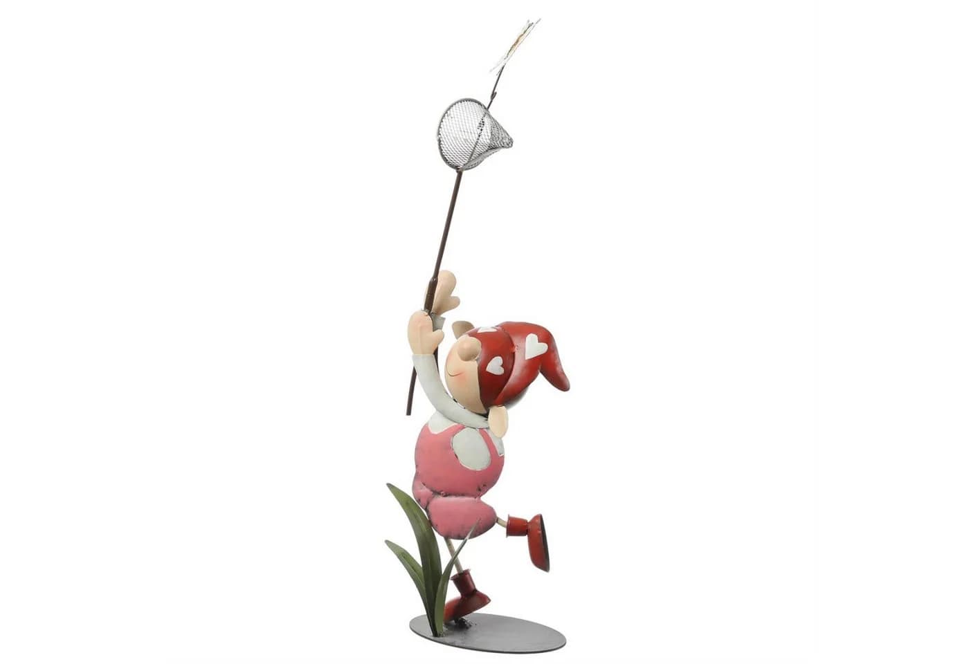 MARELIDA Gartenfigur Mädchen Lili Bunt mit Schmetterlingsfänger - Bild 2
