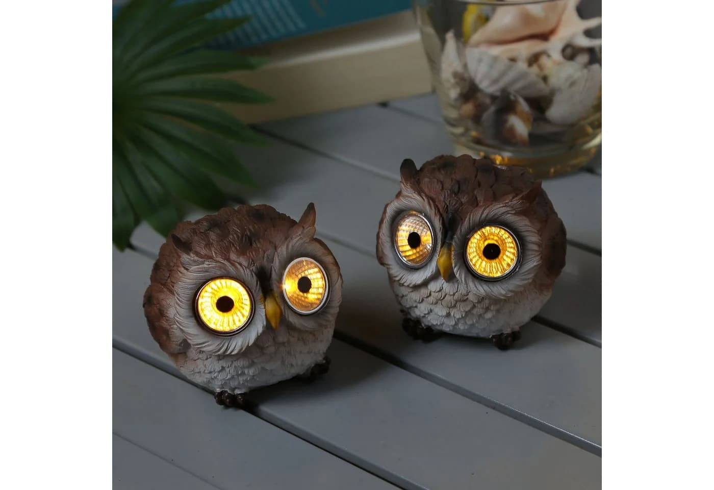 MARELIDA LED Solar Eule Gartenfigur Braun Warmweiß - Bild 5