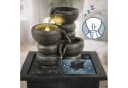 MARELIDA Zimmerbrunnen Kaskaden-Tischbrunnen LED Beleuchtung Grau Bild 1