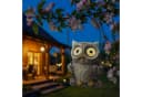 MARELIDA LED Solar Eule auf Schaukel Grau Gartenfigur Bild 1
