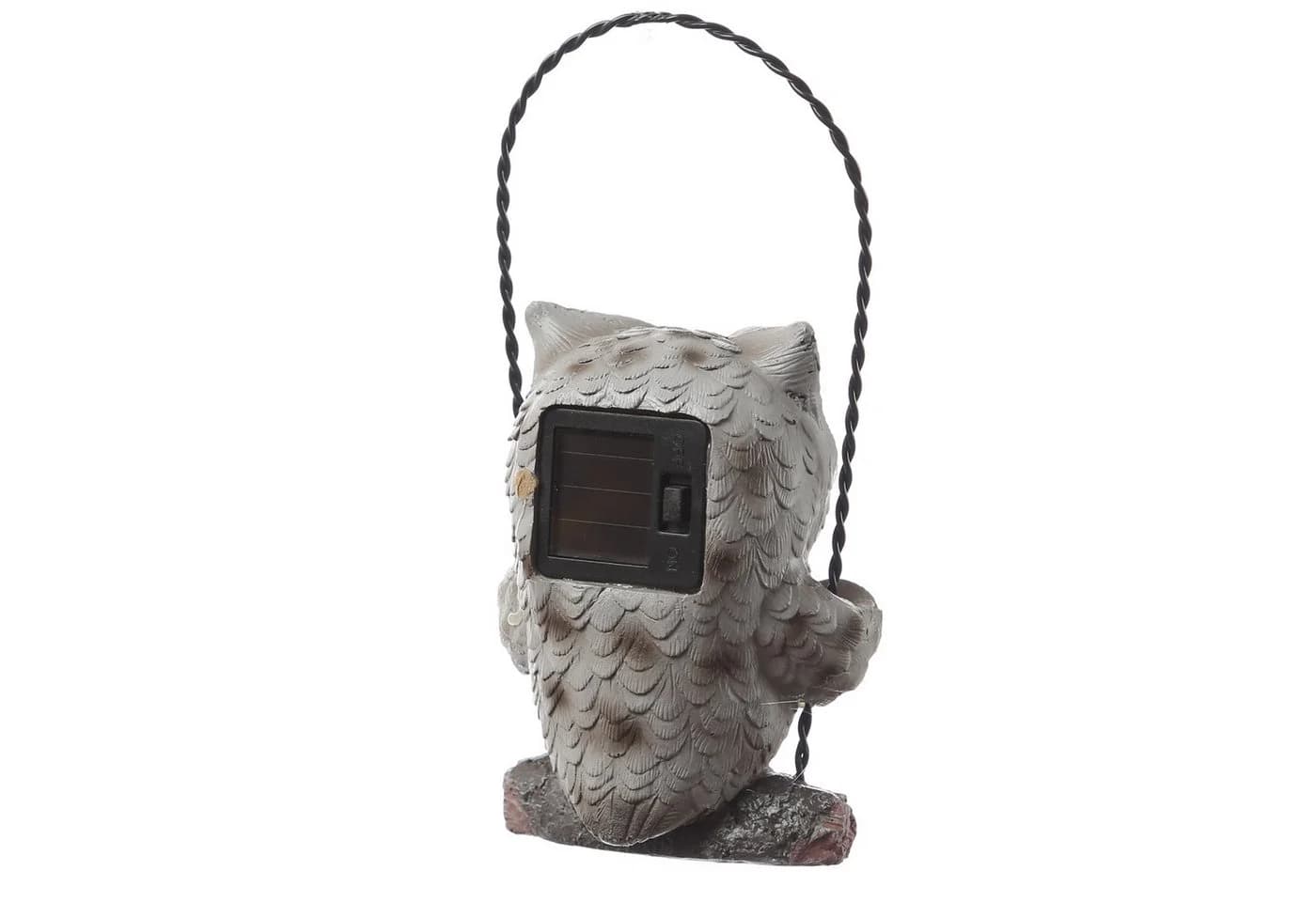 MARELIDA LED Solar Eule auf Schaukel Grau Gartenfigur - Bild 3