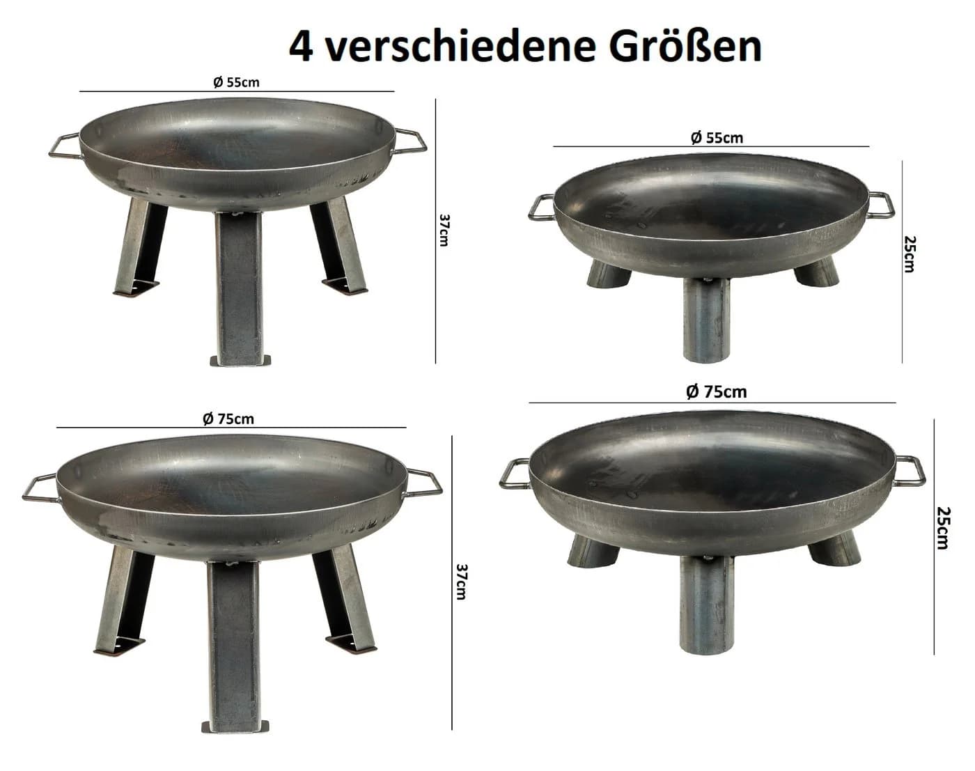 Haushalt International Feuerschale Schwarz Stahl - Bild 2