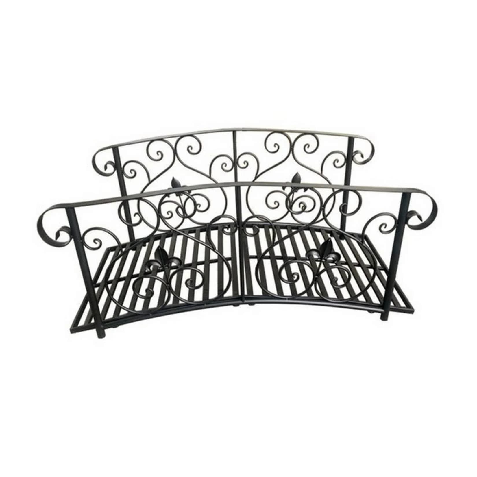 HTI-Living Zierbrücke Fleur de Lis Vintage Metall Gartenbrücke
