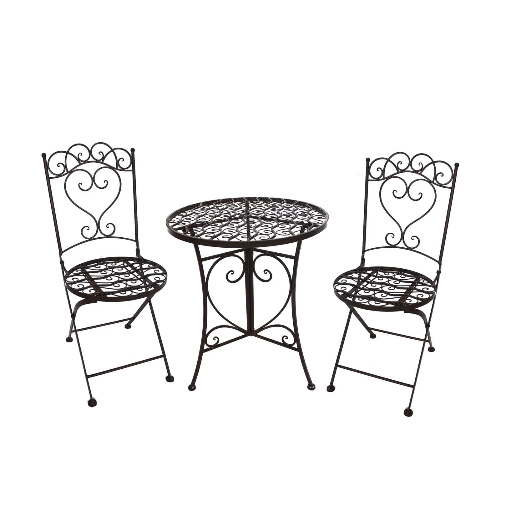 HTI-Line Tischgruppe Curly - Gartenmöbel Set mit Zierornamenten